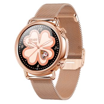 Smartwatch Mujer Rubicon, Elegante Con Correa Milanesa Dorado