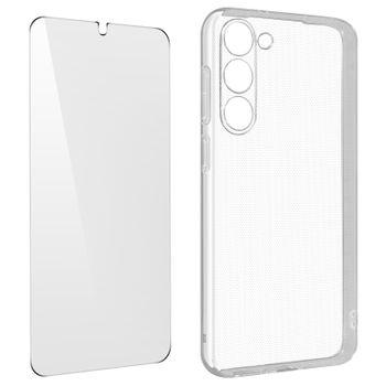 Carcasa Para Samsung Galaxy S23 Silicona Cristal 9h Contorno Transparente