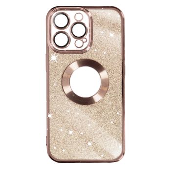 Funda Para Iphone 13 Pro Serie Protecam Spark Extraíble Glitter Oro Rosa