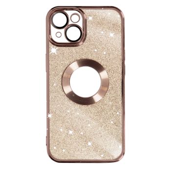 Funda Para Iphone 14 Serie Protecam Spark Extraíble Glitter Oro Rosa
