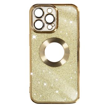 Funda Para Iphone 14 Pro Serie Protecam Spark Extraíble Glitter Dorado