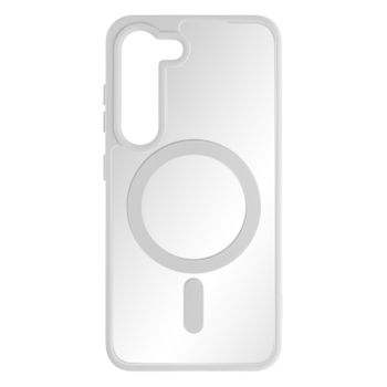 Carcasa Magsafe Para Galaxy S23 Trasera Rígida Contorno Silicona Blanco