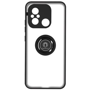 Carcasa Xiaomi Redmi 12c Bimaterial Anillo Soporte Vídeo Negro