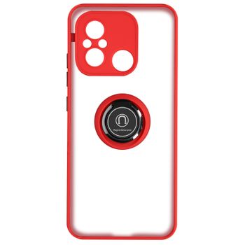 Carcasa Xiaomi Redmi 12c Bimaterial Anillo Soporte Vídeo Rojo