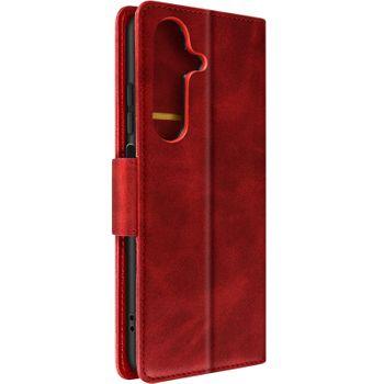 Funda Tarjetero Rojo Para Samsung Galaxy A25 En Polipiel, Soporte De Vídeo