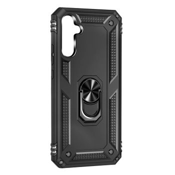 Funda Para Samsung A54 5g Antigolpes Bimaterial Anillo Soporte Vídeo Negro