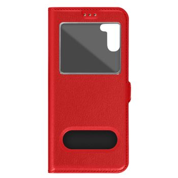 Funda Samsung Galaxy A34 5g Con Solapa Doble Ventana Soporte Vídeo Rojo