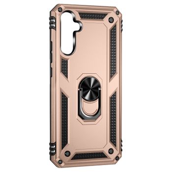 Funda Para Galaxy A54 5g Antigolpes Bimaterial Anillo Soporte Vídeo Rosa Dorado