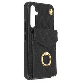 Funda Con Cordón Para Galaxy A54 5g Anillo Trasero Para Cartera Soporte Negro