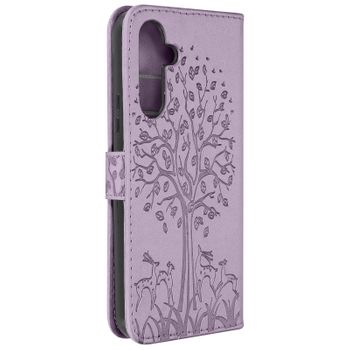 Funda Árbol Y Ciervo Para Samsung Galaxy A54 5g Funda Árbol Cartera Morada