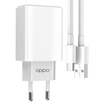 Cargador Oficial Oppo Usb 10w Con Cable Usb A Usb C Blanco