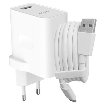 Cargador Oficial Oppo Usb 30w Con Cable Usb A Usb-c Blanco