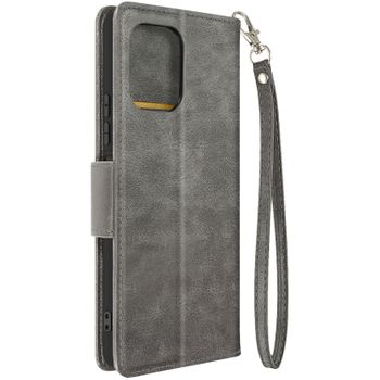 Funda Para Xiaomi Redmi 12 Clapet Tarjetero Soporte Vídeo Correa Gris