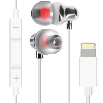 Auriculares Intrauditivos Con Cable Lightning Blanco Linq Micrófono Y Botones