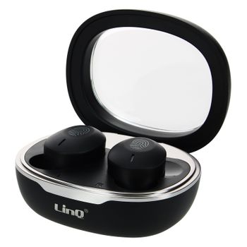 Auriculares Intrauditivos Inalámbricos 8h Caja De Carga Linq Negro