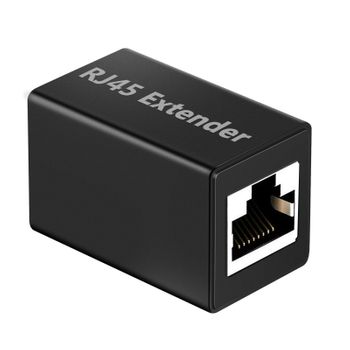 Adaptador De Extensión Ethernet Acoplador Rj45 Diseño Compacto Negro