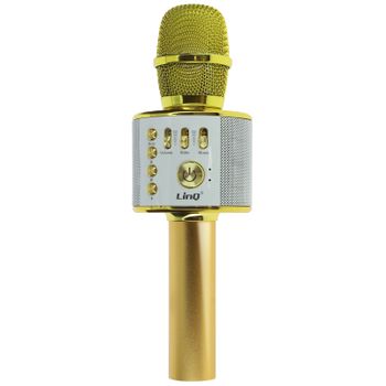 Micro Karaoke Inalámbrico Bluetooth Con Altavoz 5w 8h Autonomía Linq Oro