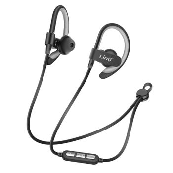 Auriculares Deportivos Bluetooth Linq Con Banda Para Cuello Negro Alcance De 40m