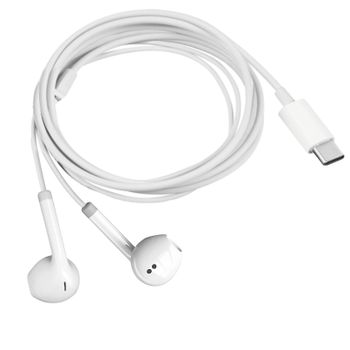 Auriculares Usb C Micro Con Antiruido Botones De Control Longitud 1,2 M Blanco