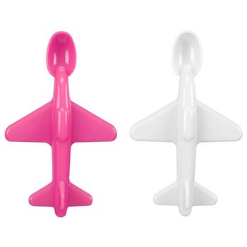 Set De 2 Cucharas De Bebé En Forma De Avión