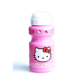 Bidón Hello Kitty Con Soporte Rosa Tapa Blanca 300 Ml