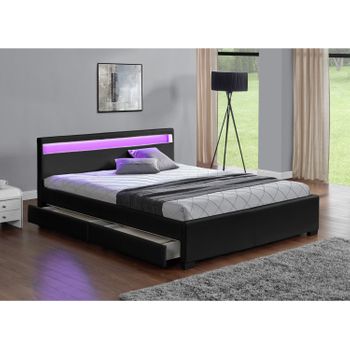 Cama Tapizada En Gris Oscuro Con Somier 160x200 Cm Saverne con Ofertas en  Carrefour