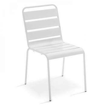 Silla De Jardã­n 47 X 55 X 83 Cm De Metal Blanca