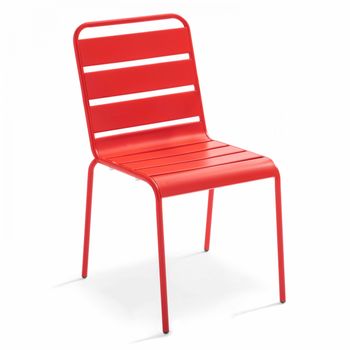 Silla De Jardã­n 47 X 55 X 83 Cm De Metal Rojo