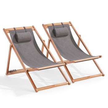 Silla De Playa Plegable Madera De Eucalipto Y Tela Negra Vidaxl con Ofertas  en Carrefour