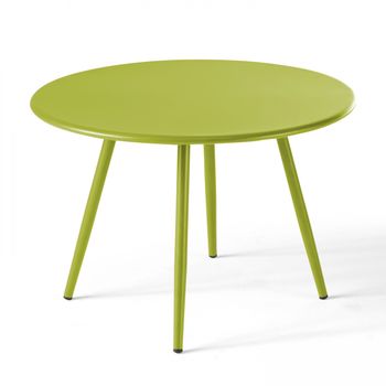 Mesa De Centro Redonda Ø40 Cm De Metal Verde