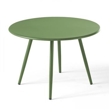 Mesa De Centro Redonda Ø50 Cm De Metal Verde Cactus