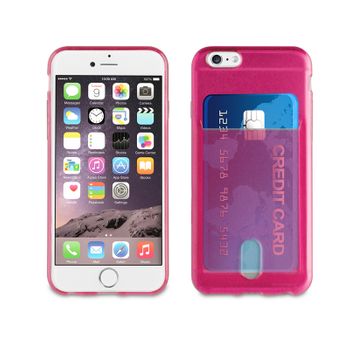 Muvit Life Funda Cristal Softapple Iphone 6s/6 + Ranura Tarjetero Rosa