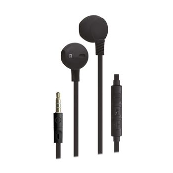 Auriculares California Jack De Cable Plano Con Micrófono Y Botones De Control De Volumen