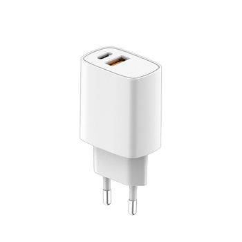 Cargador De Red Con Doble Conector Pd 20 W Usb-c - Qc 3.0 18 W Usb-a