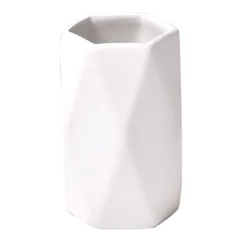 Vaso De Baños Con Relieve De Gres Tendance Diamante Ø7,5x11,5 Cm Blanco