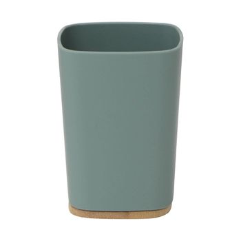 Vaso De Baño De Abs Y Bambu Tendance 7,5x7,5x10,5 Cm Verde