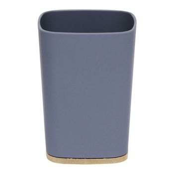 Vaso De Baño De Abs Y Bambu Tendance Rubber 7,5 X 7,5 X 10,5 Cm Gris