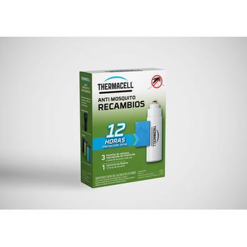 Recambio Thermacell® Anti Mosquito, Pack De 12 Horas De Protección; Incluye 3 Pastillas Con Repelente, 1 Cartucho De Gas; Compatible Con Todos Los Aparatos Thermacell®; Sin Deet, Sin Spray, Sin Humo