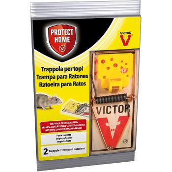 Protect Home - Trampa Para Ratas Grande, Madera Y Acero, Efectiva Y Limpia. Calidad Victor