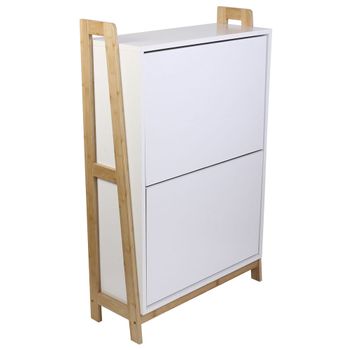 Zapatero Madera, Tres Puertas, Zapatero Puertas Oscilobatientes, Mueble  Auxiliar, Medidas: 63cms Ancho, 24cms Profundo, 115cms Alto (taupe/blanco)  con Ofertas en Carrefour