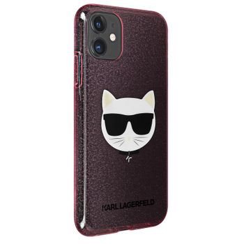 Apple Iphone 12 Mini Carcasa Transparente De Purpurina Rosa Karl Lagerfeld