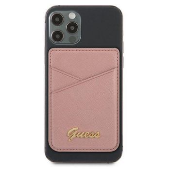 Cartera Tarjetero Con Magsafe De Piel Guess Para Iphone 12 Diseño Saffiano En Color Rosa Guwmssaslpi