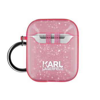 Airpods Estuche De Silicona Con Purpurina Choupette Ikonik Karl Lagerfeld Rosa