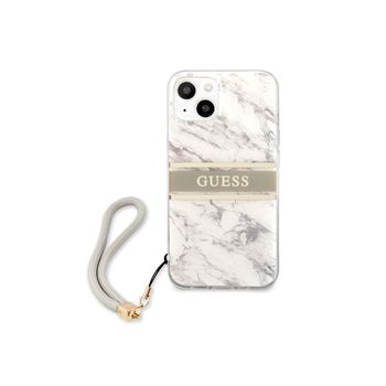 Funda Iphone 13 Mini Correa Mármol Guess - Blanco