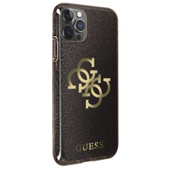 Funda Iphone 13 Pro Purpurina Gel Silicona Guess Transparente Champán