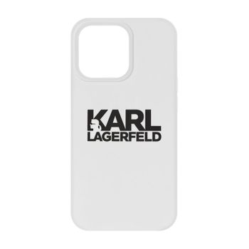 Funda Karl Lagerfeld Iphone 13 Mini Silicona Stack Logo Blanco