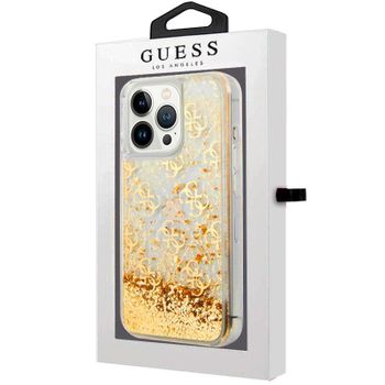 Carcasa Cool Para Iphone 13 Pro Licencia Guess Liquid Dorado