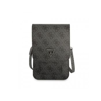 Funda Bolso Cartera De Piel Guess Para Teléfono Modelo 4g Con Logo Triángulo Negra Guwbp4tmgr