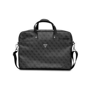 Maletín Guess Para Portátil Y Tablet De 15" Con Logotipo Triángulo Estampado Negro Modelo Gucb15p4tk