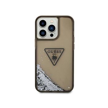 Funda Guess Purpurina Líquida Plateada Para Apple Iphone 14 Pro Max Color Negro Guhcp14xlfctpk